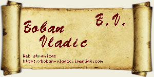 Boban Vladić vizit kartica